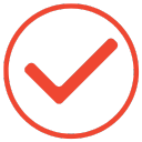 Red checkmark in a circle, highlighting effective LinkedIn ad campaigns that deliver growth and ROAS.