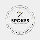 Circular logo for Spokes Jewelry Services, a Move Ahead Media client, with crossed tools, a diamond, and website.