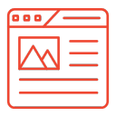 Web browser icon displaying a webpage with content and image, signifying a website audit.