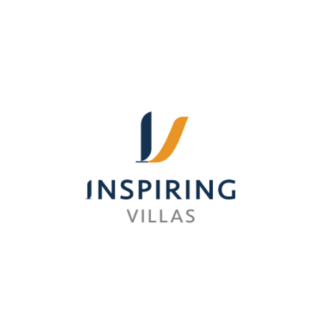 Inspiring Villas logo: stylized blue and orange 'V' above 'INSPIRING VILLAS' text. Represents a satisfied Move Ahead Media client.