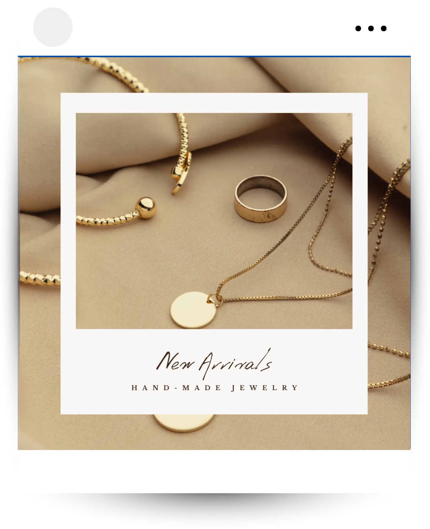 Close-up of elegant gold bracelet, ring, and necklace, highlighting new handmade jewelry for digital marketing campaigns.