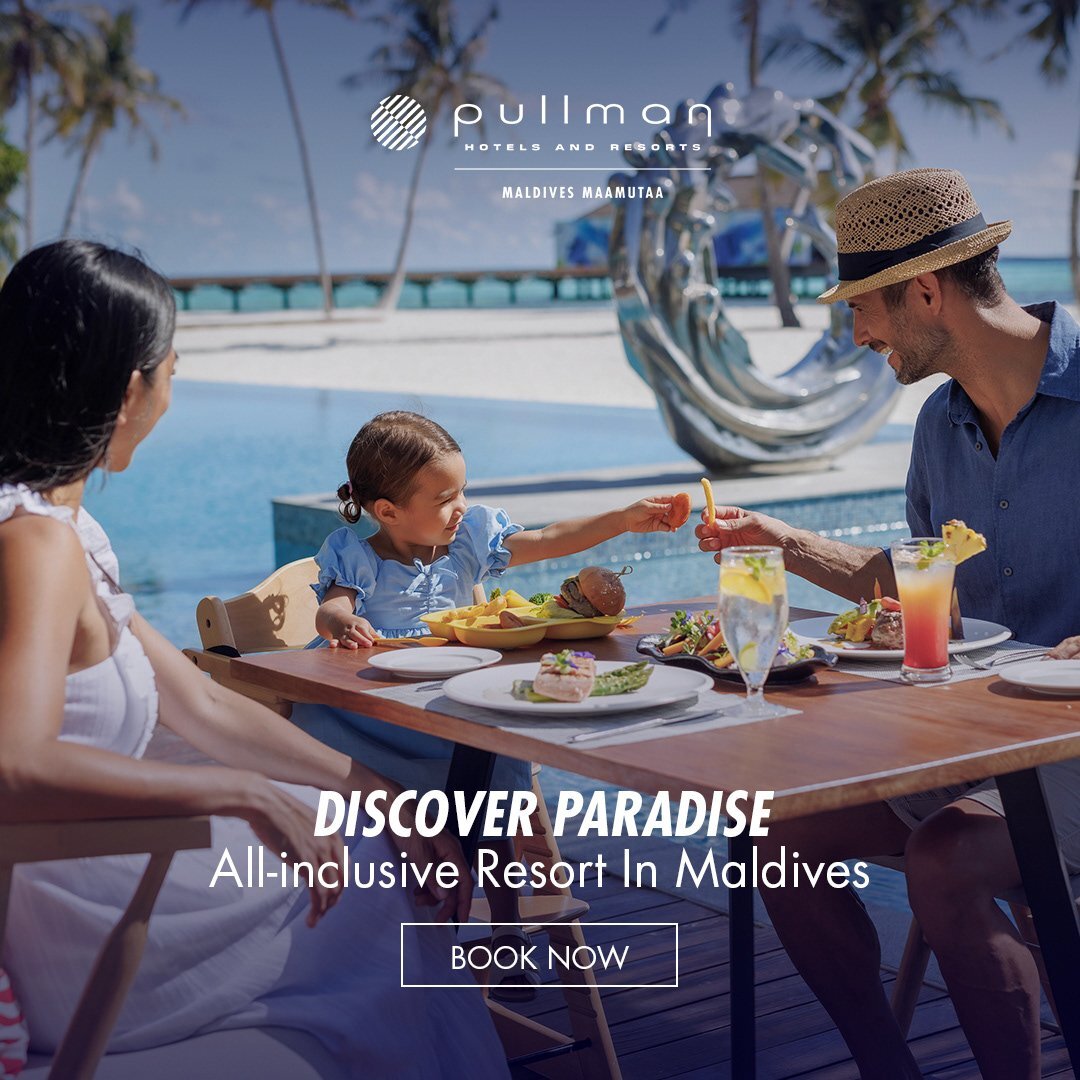 Family enjoying a meal by a pool at a luxury resort, showcasing ideal dining for hospitality marketing.