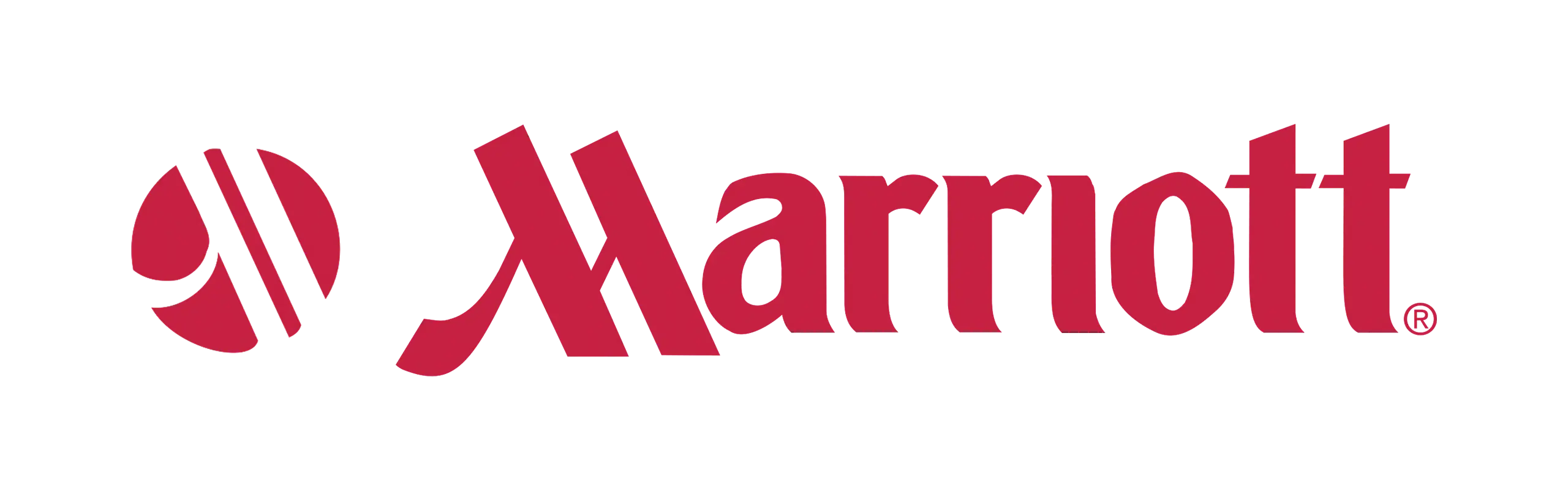 Marriott hotel and resort brand logo in red, symbolizing a major hospitality client for digital marketing.